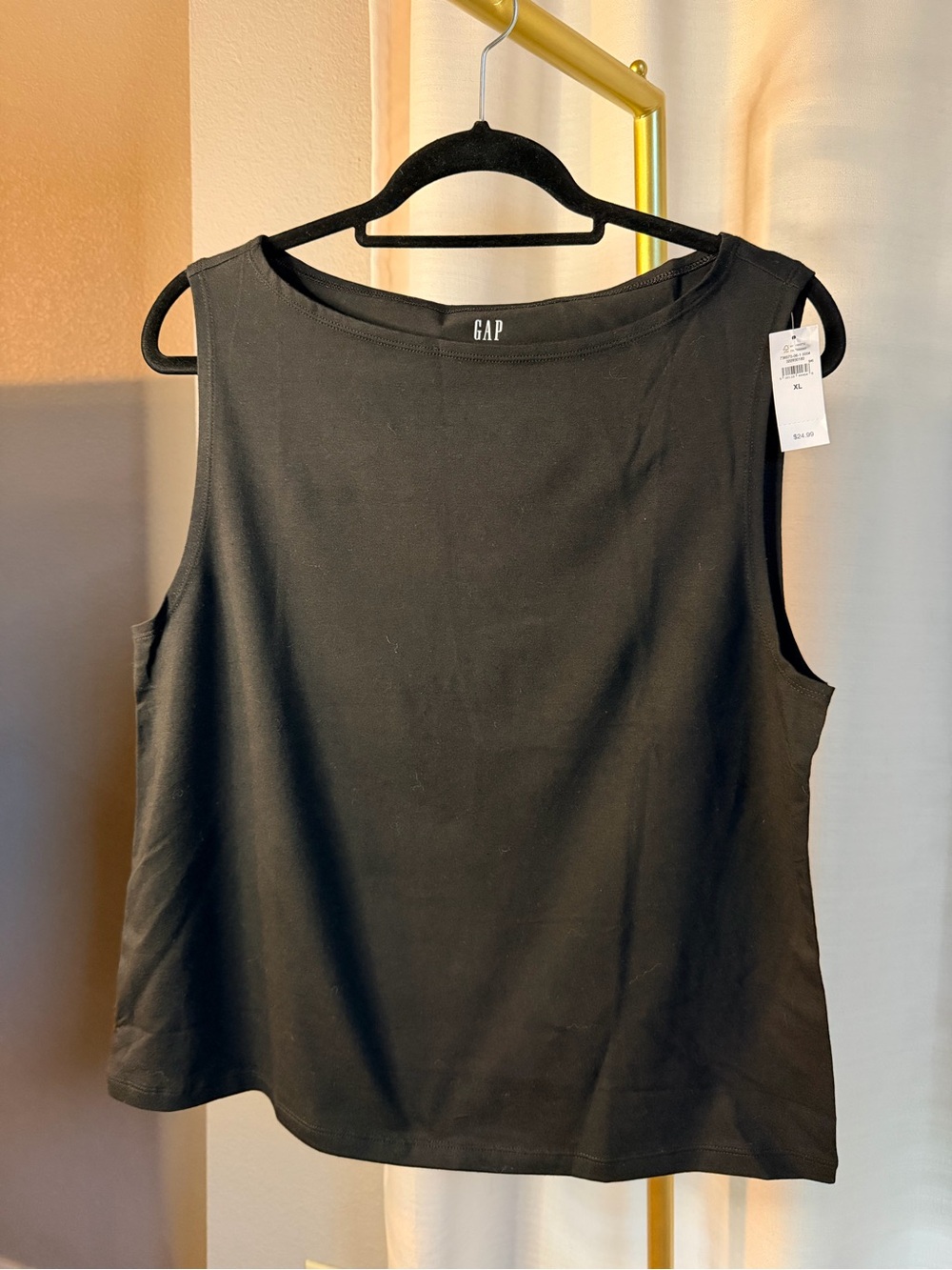 GAP Black Sleeveless Boatneck Tank